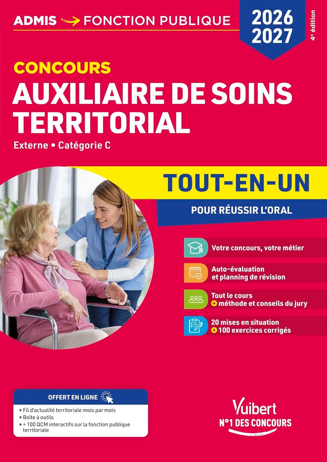 Couverture du livre : Concours Auxiliaire de soins territorial 2026-2027 - Tout-en-un