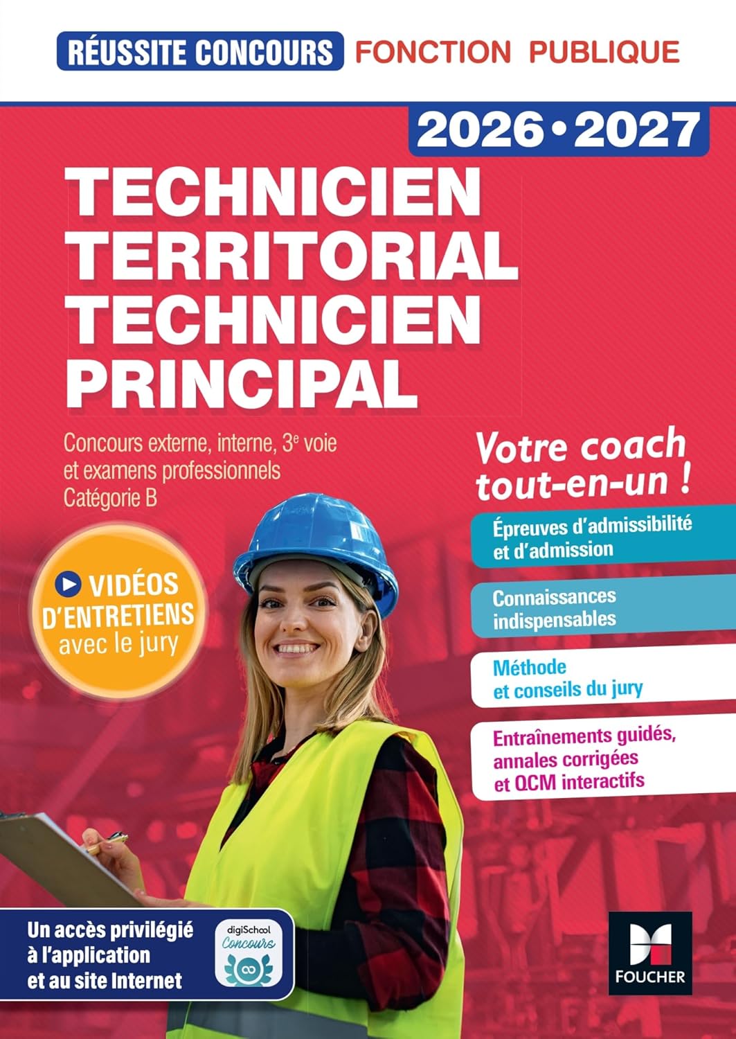 Couverture du livre : Réussite Concours - Technicien territorial/principal - Préparation complète 2026-2027